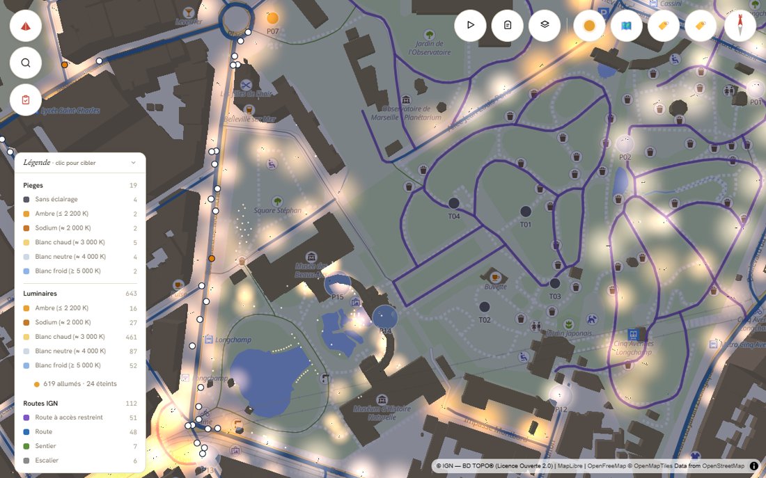 Des véhicules blancs et orange qui roulent sur les rues de l’IGN autour du Palais Longchamp