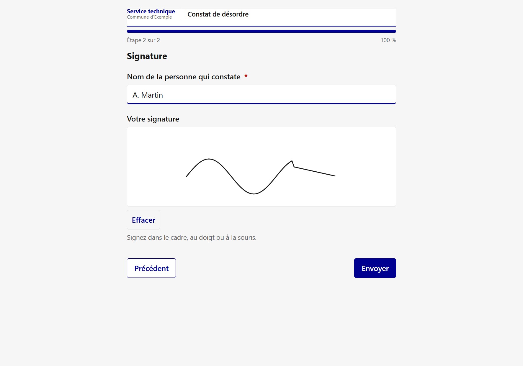La signature n’a qu’un geste : on efface et on recommence.